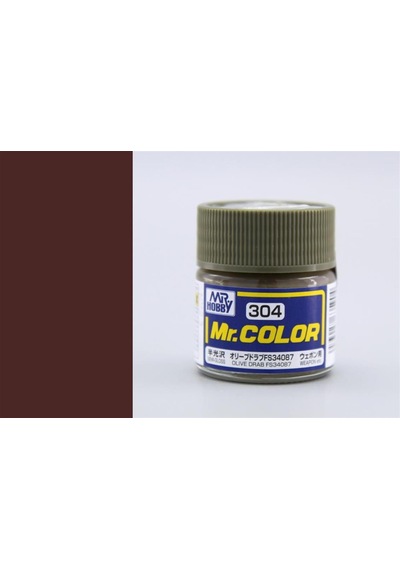 10 Ml. Olive Drab Fs34087 Mr.color Serisi Maket Boyası, Mr.hobby C304 Standart