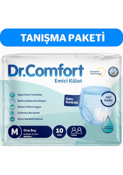 Dr.Comfort Yetişkin Emici Külot M 10'Lu