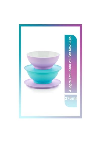 Tupperware Allegra Tatlı Kabı 2'li Set 275 ml Mavi-Lila