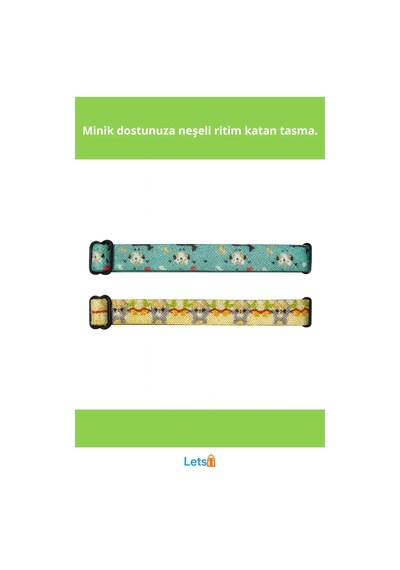Desenli Zilli Ayarlanabilir Kedi Tasması