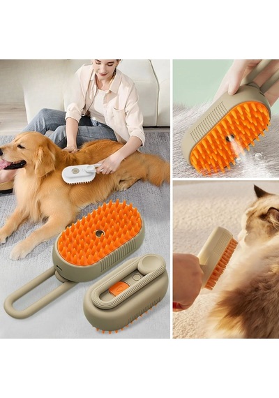 Buffer Saplı Su Püskürtmeli Kedi Köpek Fırçası Masaj Etkili Tüy