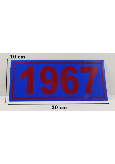 Bordo Mavi Numara Kapı Numarası 10X20 Cm Kapı Numara