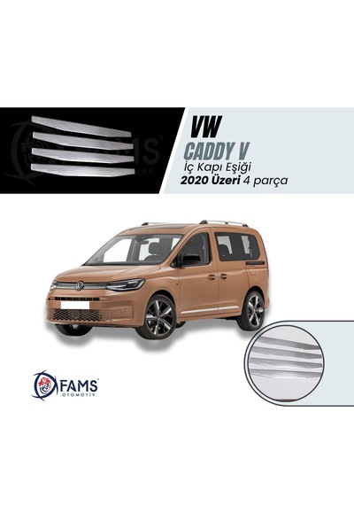 Vw Caddy V 2020 Üzeri Krom İç Kapı Eşiği 4 Kapı Paslanmaz Çelik