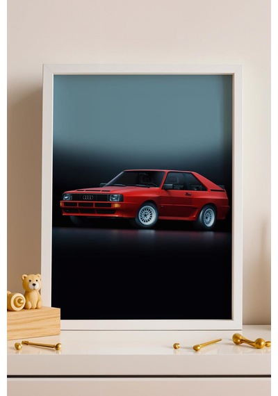 Saturn Audi Sport Quattro Araba Çerçeveli Tablo Erkek Odası Ve Garaj Dekoru Classic Car Collection
