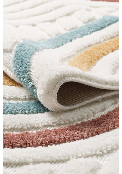 Mariesse Home Elit Bukleli Multi Renkler Yumuşak Peluş Post Shaggy Çocuk Odası Oturma Odası Salon Halısı 0906a Çok Renkli