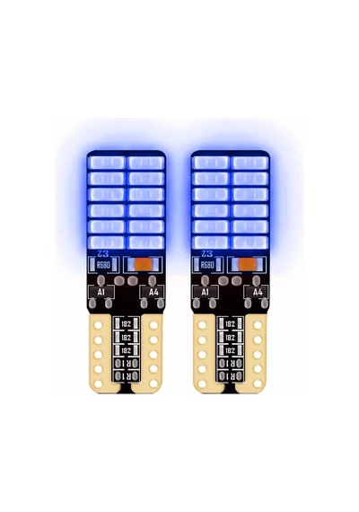 24 Ledli Dipsiz T10 Park Ampulü Mavi Işık 2 Adet 24 Volt
