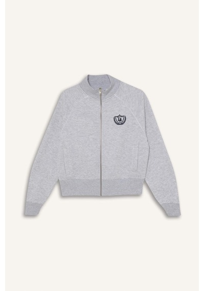 Defacto Loose Fıt Baskılı Fermuarlı Sweatshirt G8117ax26spgr256 Gri-gr256