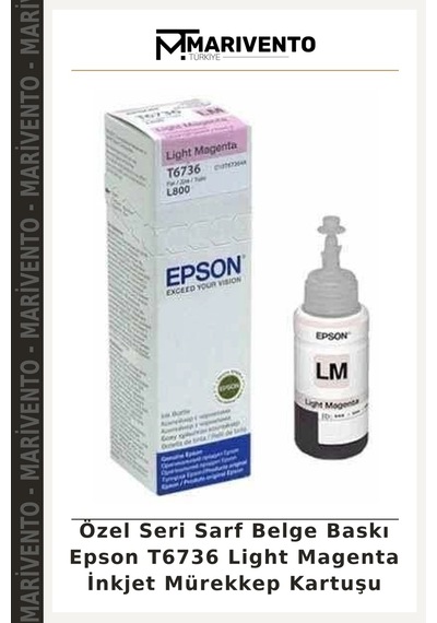 Özel Seri Sarf Belge Baskı Epson T6736 Light Magenta İnkjet Mürekkep Kartuşu