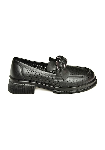 Fox Shoes U704137509 Siyah Loafer Makosen Kadın Ayakkabı Siyah