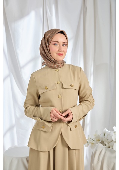 Silk Home Twill İpek Eşarp Mini Bouquet Kahverengi