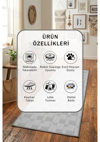 Gri Yıkanabilir Yolluk 2
