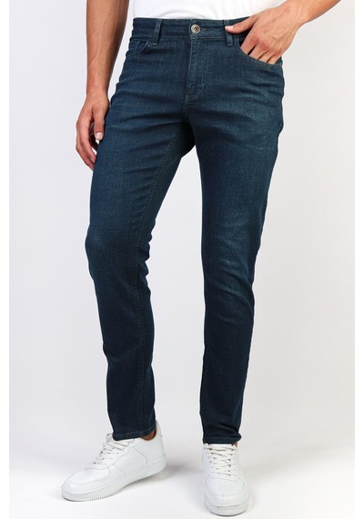 Erkek Slim Fit Dark Green Taşlamalı Jean Pantolon Hlthe1949 (492005704)
