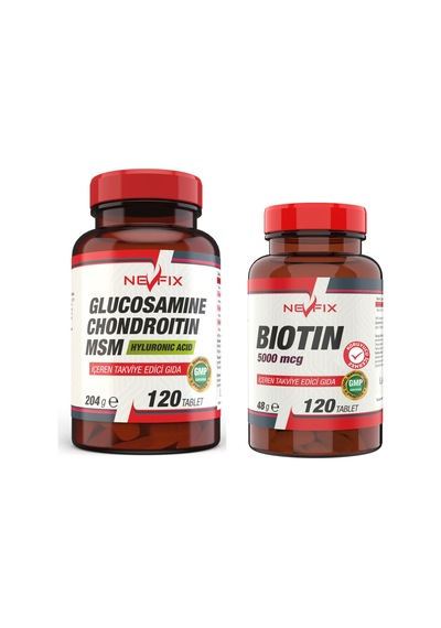 Nevfix Glucosamine Chondroitin Msm 120 Tablet Biotin 120 Tablet