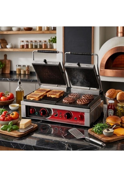Silverinox Elektrikli Style 20 Dilim Çift Kapak Hamburger Tost Makinesi