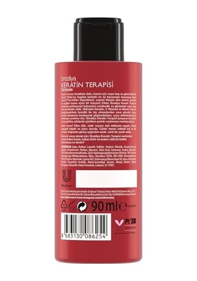 Ayrex Şampuan Brezilya Keratin Terapisi Seyahat Boy 90 Mililitre 4 Paketi
