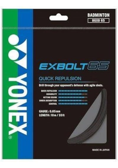 Yonex Exbolt 65 Badminton Kordajı 0.65 Mm 10 Metre Siyah
