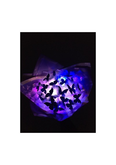 Led Işıklı 20 Li Mavi - Lila Kelebek Çiçek Buketi Lacivert - 582038851 Lacivert