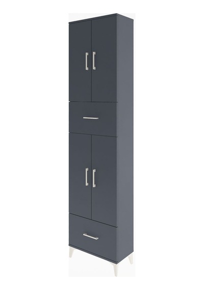 Arges Dolap 6 Raflı 2 Çekmeceli 4 Kapaklı 60x30x243 Antrasit-... Antrasit