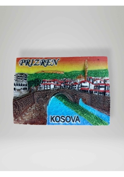 Prizren Kosova Polyester Kabartmalı Magnet 6,5x5 Cm Şehir Magneti Dekoratif Hediyelik Buzdolabı Süsü Kod:1860