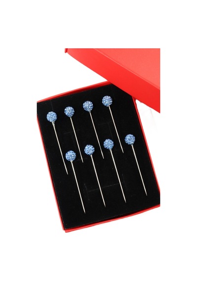 Numetal 8 Li Mavi Taşlı Eşarp İğnesi. Şal İğnesi. Türban İğnesi. Başörtü İğnesi. Eşarp Ve Şal İğnesi. Gümüş