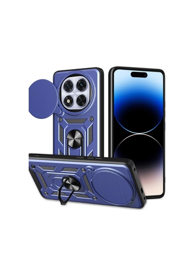 Uray Store Xiaomi Redmi Note 14 Pro Plus Kılıf Pars Lens Yüzüklü Silikon - Lacivert