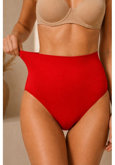 Fit Women Kadın Yüksek Bel Esnek Kırmızı Külot