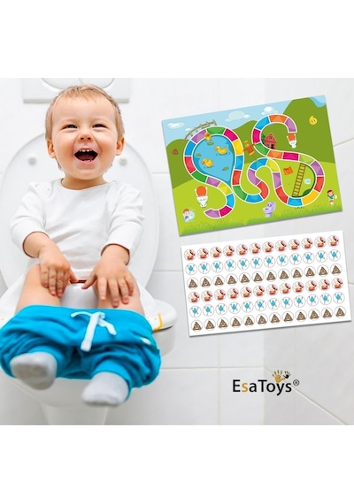 Tuvalet Eğitimi Sticker Panosu 60'lı Set 2-3 Yaş Eğitici Ödül Tablosu