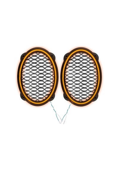 Ledli Hoparlör Kapak Oval 12v 2adet Pk-5052, Amber
