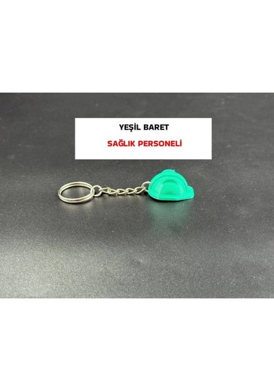 Baret Model Anahtarlık - Yeşil Baret Sağlık Personeli