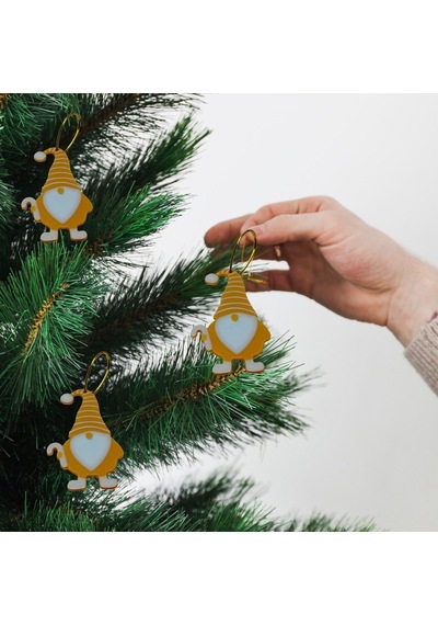 Gnom Noel Cücesi-krem- Çam Ağacı Süsü 3lü Diğer