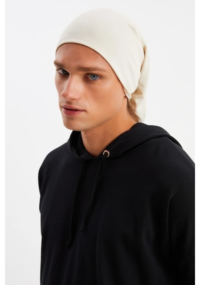 Butikgiz Erkek 4 Fonksiyonlu Koruyucu Pamuklu, Esnek, Terletmez, Bandana, Boyunluk, Maske - Tek Ebat / Bej Bej