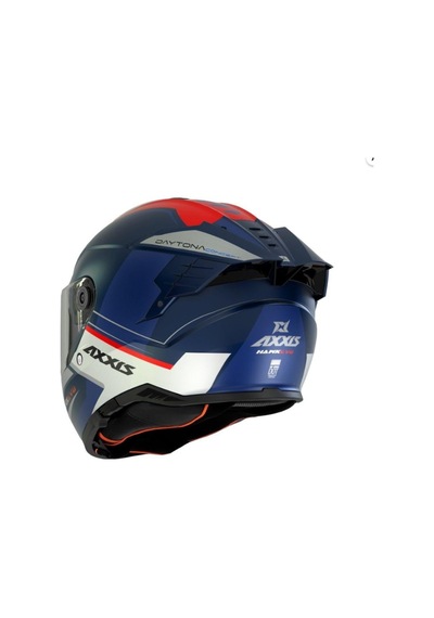Axxis Hawk Evo Daytona C7 Mat Full Face Güneş Vizörlü Motosiklet Kaskı Beyaz Mavi