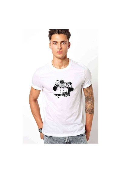 Arctıc Monkeys Muzik Grup Baskılı Beyaz Erkek Tshirt