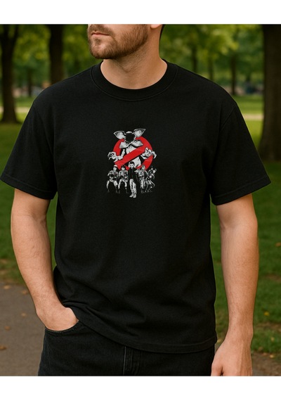 Hugo Boss Stranger Things Baskılı T-shirt Siyah