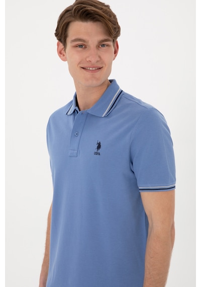 U.S. Polo Assn. Erkek Regular Fit Polo Yaka Koyu Mavi Basic Tişört 50306011-VR032
