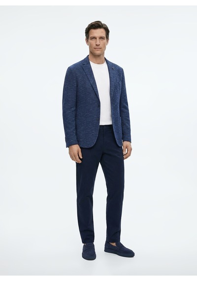 Fabrika Lacivert Erkek Mono Yaka Slim Fit Ceket Napoli- 2- Jersey İndigo
