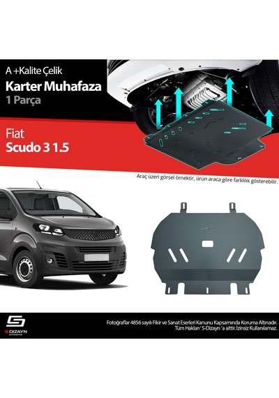 S-dizayn Fiat Scudo 1.5 Çelik Karter Muhafaza Koruma 2020 Üzeri A+ Kalite