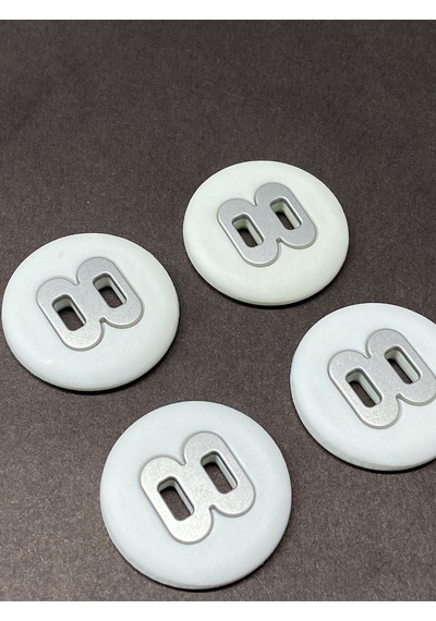 İtalyan Kaban Mont Düğmesi / 4 Lü Set / Kırık Beyaz