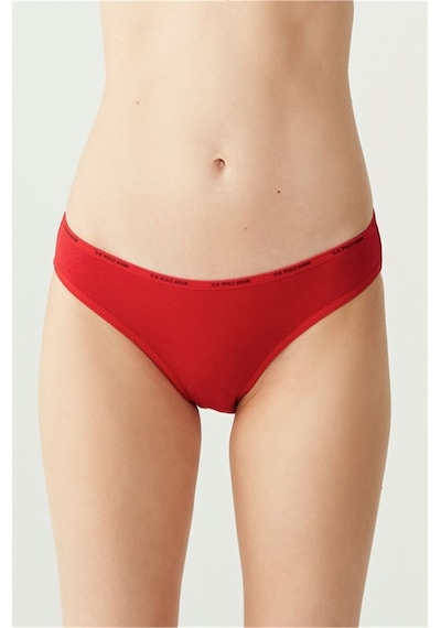 U.S. Polo Assn. U.s Polo Assn. 67001 Kadın 5 Li Düşük Bel Slip-siyah&ten&beyaz&somon&kırmızı mix color