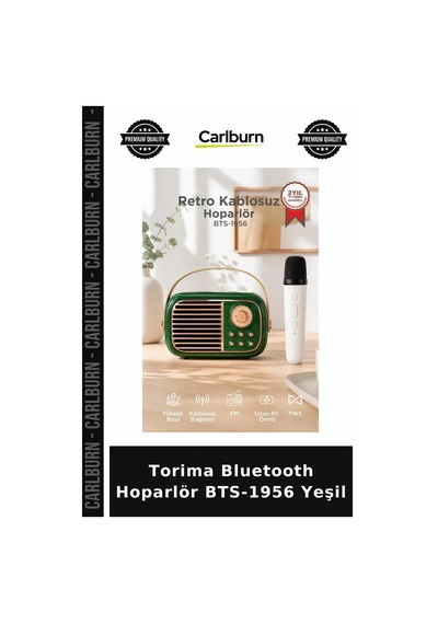 Özel Üretim Torima Bluetooth Hoparlör Bts-1956 Yeşil Hediyelik Dekor Taşınabilir