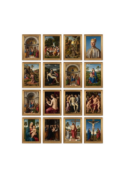 Giovanni Bellini Tabloları 16'lı Sticker Seti Laptop Defter Ajanda Etiket Çok Renkli