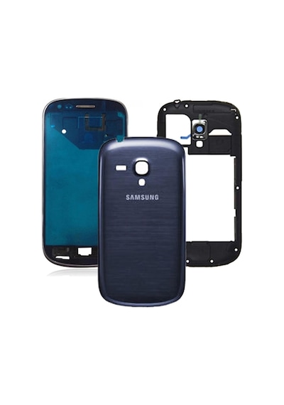Samsung Uyumlu Galaxy S3 Mini İ8190 Kasa Kapak Mavi Çıtalı