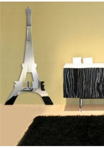 M3 Decorium Eyfel Kulesi Dekoratif Ayna 70X35Cm Gümüş