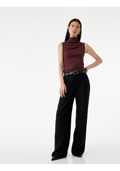 Koton Pamuklu Slim Fit Kolsuz Dik Yaka Body Bordo 6wak10180ek Bordo