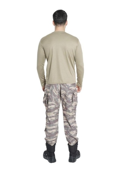 Grey Cat Delux Serisi Single Sword Bisiklet Yaka Uzun Kollu Basic&taktik Erkek T-shirt Kıyafet Stip Yürüyüş Çok Renkli