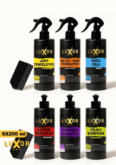Luxor Kimya 200ml 6'lı Oto Bakım Seti Oto Yıkama Seti