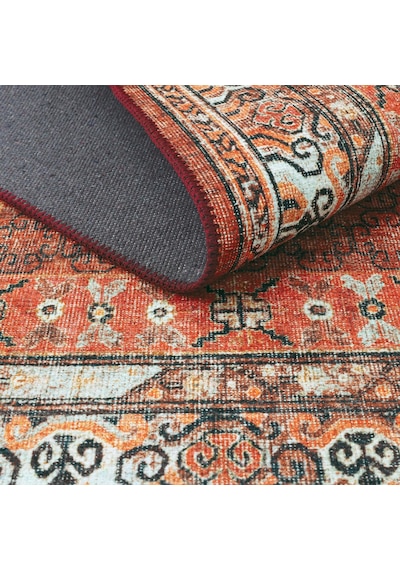 Cool Halı Private Xw Kiremit Vintage Eskitme Şönil İnce Makinada Yıkanabilir Salon Halısı