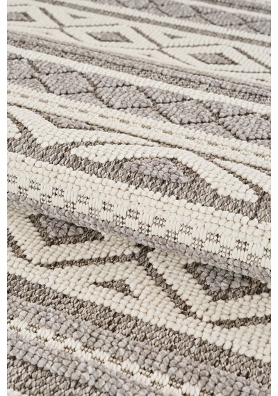 Badelya Home Krem Gri İskandinav Modern Tasarım Sisal Bukle Özel Ölçü Salon Oturma Odası Koridor Halısı Yolluk Gri - Krem