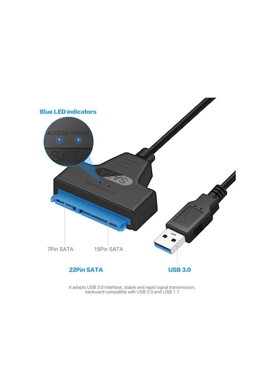 6944 Usb 3.0 Yüksek Hızlı 2.5 Inç Sata Ssd Ve Hdd Harddisk Kablosu Tek Bir Aparat İle Tüm Diskl Standart