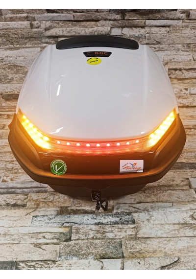 G Motosiklet Arka Çanta 33lt Işıklı Stop Sağ Sol Sinyal Beyaz